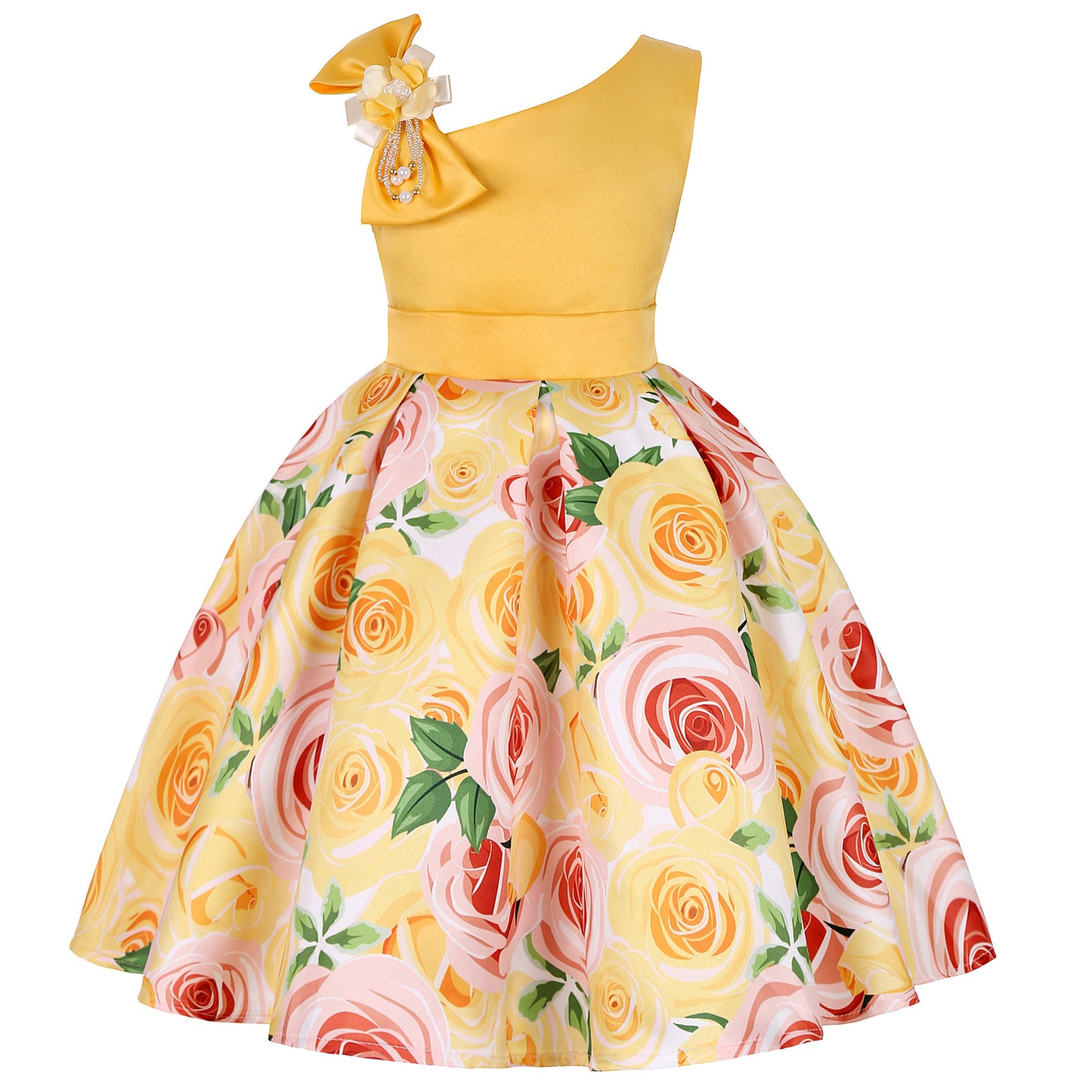 Enchanting Princess Attire Girls Digital Print Dresses for a Magical Look