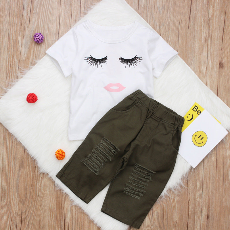 Trendy Comfort Pudcoco Girl Set 6M 4Y Eyelash Tops T shirt with Pants Leggings Outfits for Stylish Kid Baby Girls