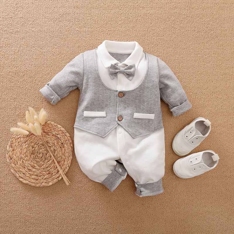 Effortless Elegance Adorable Baby Jumpsuit Romper Ideal for Newborns Seeking Comfort and Style