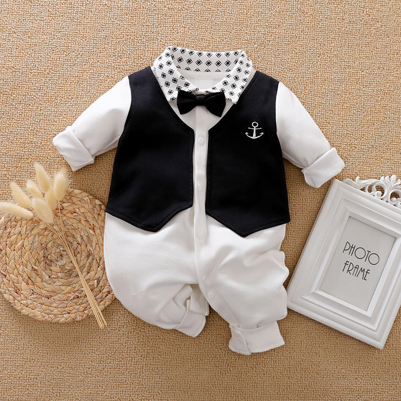 Effortless Elegance Adorable Baby Jumpsuit Romper Ideal for Newborns Seeking Comfort and Style