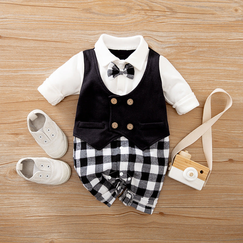 Effortless Elegance Adorable Baby Jumpsuit Romper Ideal for Newborns Seeking Comfort and Style