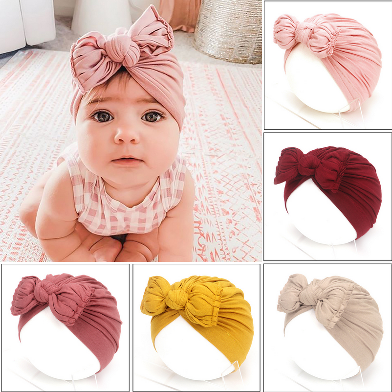 Adorable Newborn Baby Girl Turban Hat Soft and Stylish Infant Toddler Cap Bonnet Headwrap