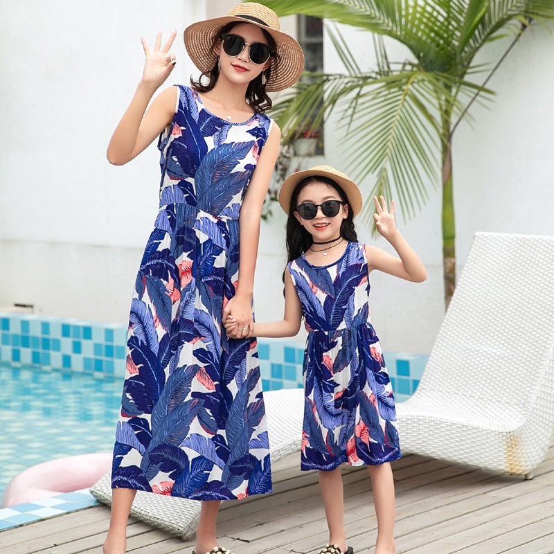 Sun Kissed Memories Mother and Daughter Vacation Beach Vest Long Skirt Set for Stylish Escapes