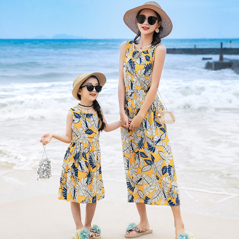 Sun Kissed Memories Mother and Daughter Vacation Beach Vest Long Skirt Set for Stylish Escapes