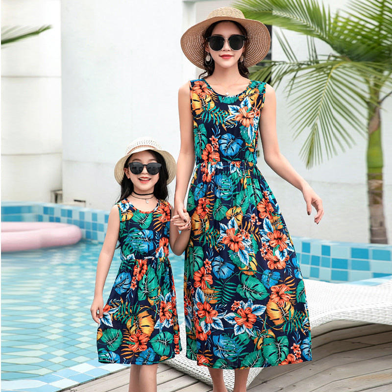 Sun Kissed Memories Mother and Daughter Vacation Beach Vest Long Skirt Set for Stylish Escapes