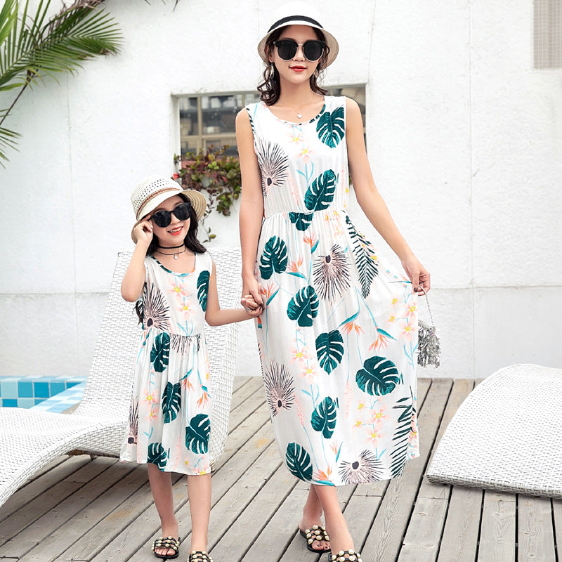 Sun Kissed Memories Mother and Daughter Vacation Beach Vest Long Skirt Set for Stylish Escapes