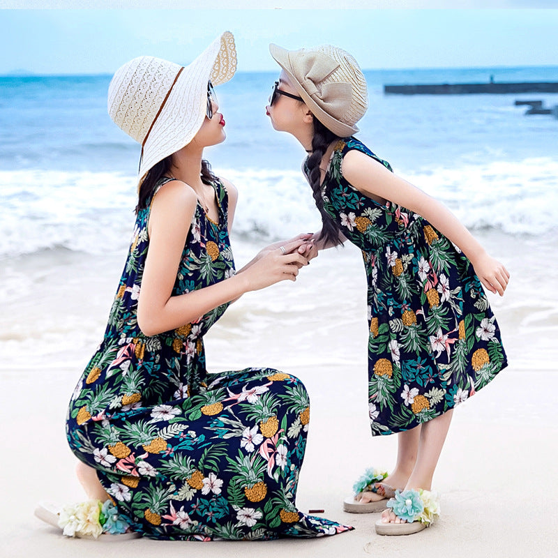 Sun Kissed Memories Mother and Daughter Vacation Beach Vest Long Skirt Set for Stylish Escapes