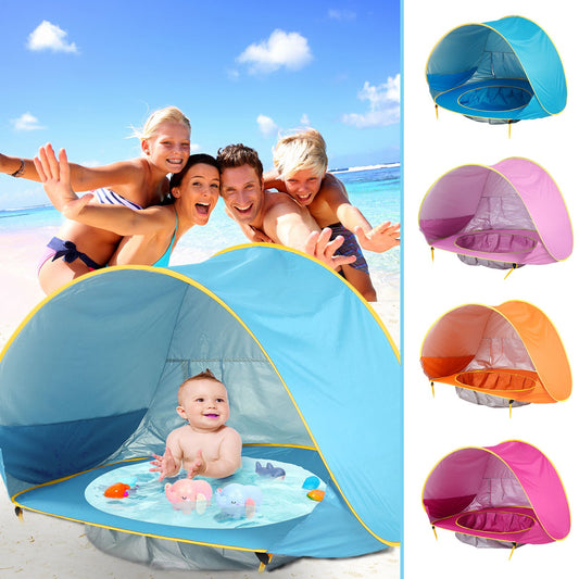 Ultimate Outdoor Fun Baby Beach Tent with Easy Fold Up Design Waterproof Sun Awning and UV Protection for Kids Safe and Enjoyable Camping Adventures