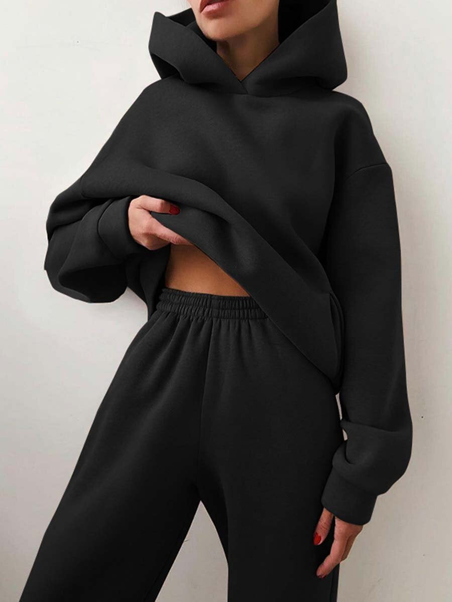 Women's Casual Outfits Hooded Sweater Two-piece Suit Clothes Hoodie Tracksuit