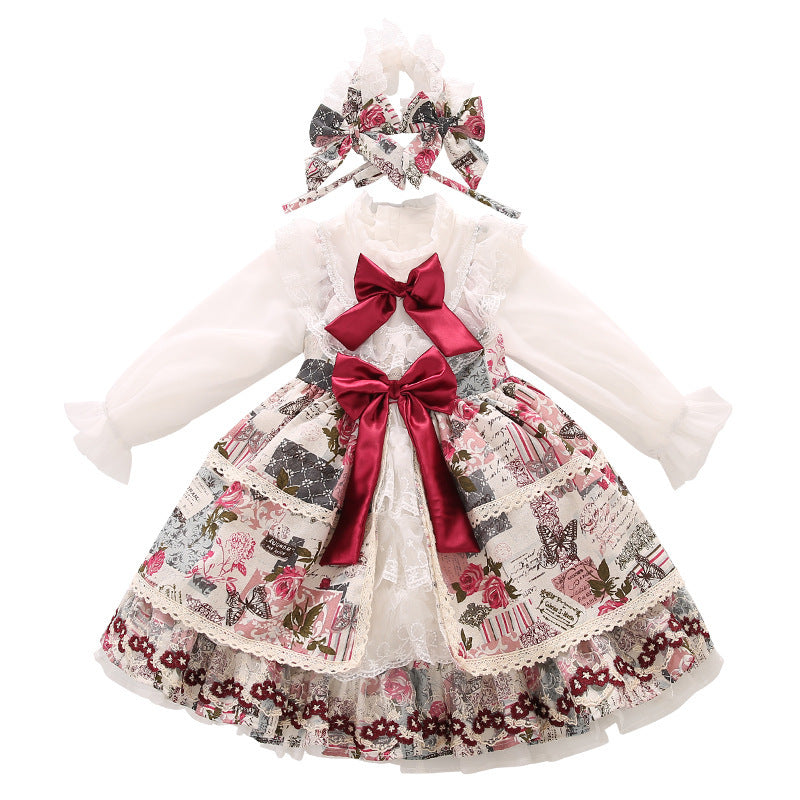 Lovely Lolita Princess Dress for Girls A Charming Autumn Dress for Little Fashionistas