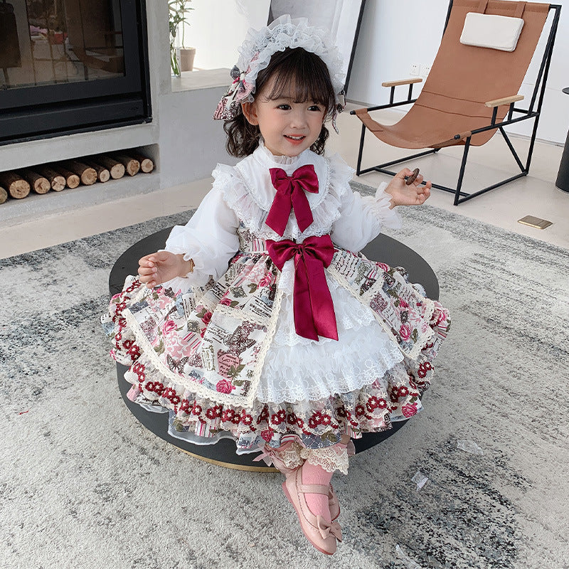 Lovely Lolita Princess Dress for Girls A Charming Autumn Dress for Little Fashionistas