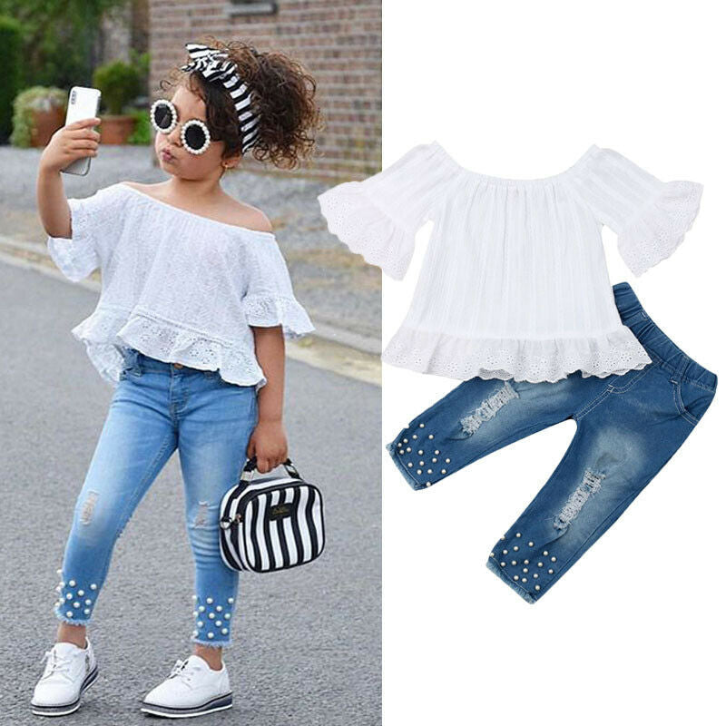 Casual Chic Shirt and Shorts Set for Girls Ideal Kids Clothes for Baby and Children