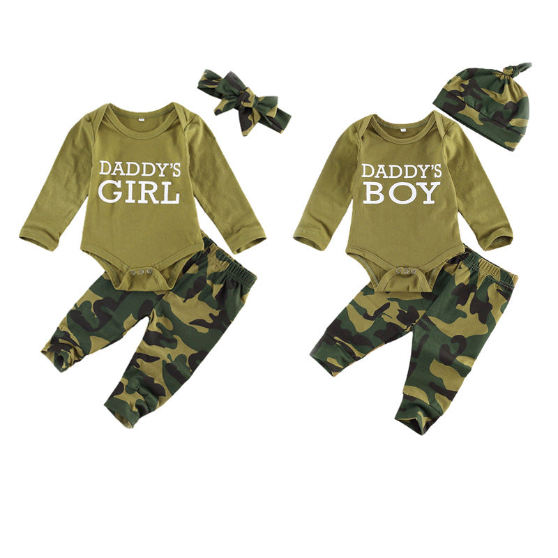 Stylish Set Letter Camouflage Printed Children New Arrival