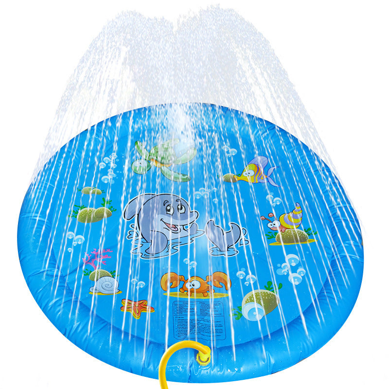 Splash Pad Fun Non Slip Outdoor Water Play Mat for Kids and Pet Dogs Perfect for Summer Backyard Fun