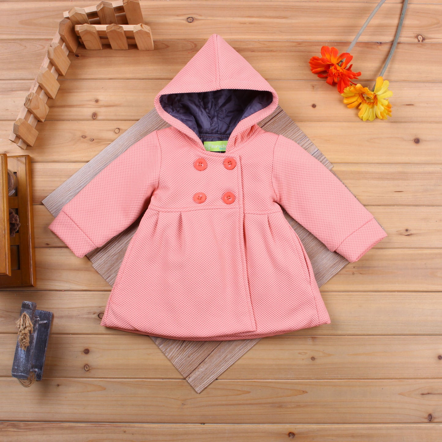 Cozy Chic Kiethleen Winter Coat Korean Style Warm Hooded Jacket in 3 Fashionable Colors for Little Girls