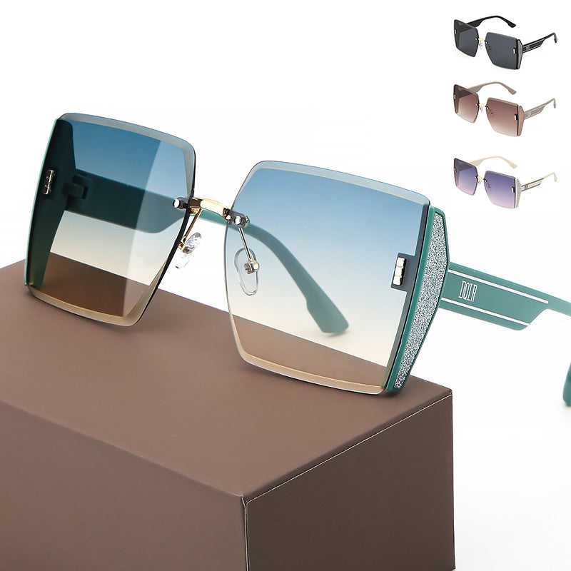 Effortless Elegance Square Rimless Cut Edge Fashion Sunglasses Your Summer Style Essential