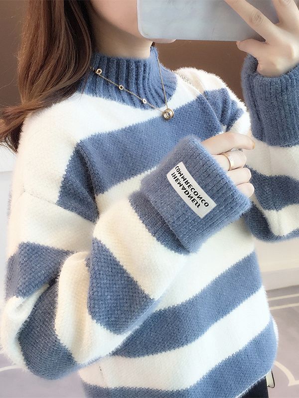 Cozy Elegance Embrace Autumn and Winter in Style with Our Chenille Stripe Thickening Sweater Offering Comfortable Loose Fit for Women