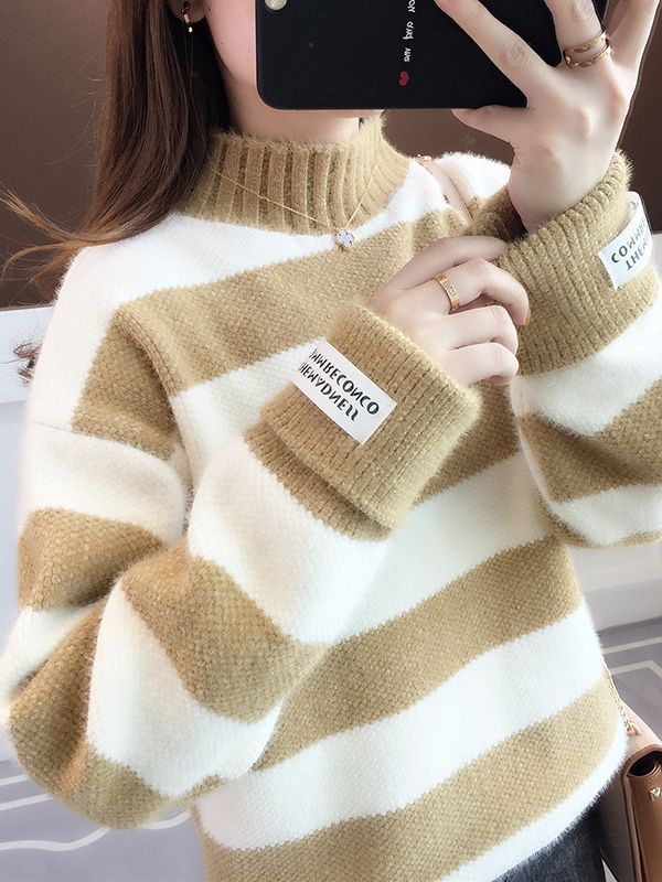 Cozy Elegance Embrace Autumn and Winter in Style with Our Chenille Stripe Thickening Sweater Offering Comfortable Loose Fit for Women