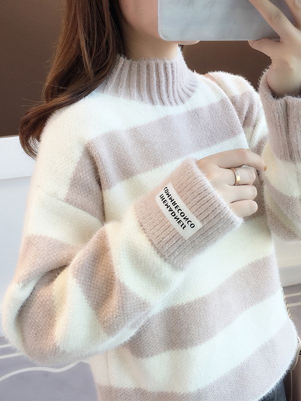 Cozy Elegance Embrace Autumn and Winter in Style with Our Chenille Stripe Thickening Sweater Offering Comfortable Loose Fit for Women