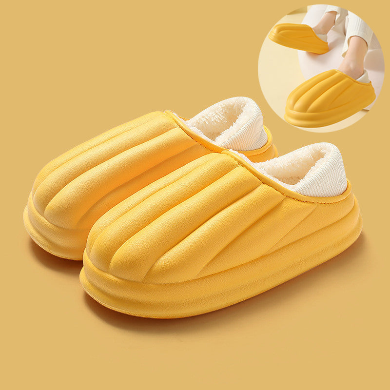 Shell Shape Design Waterproof Plush Slippers for Women