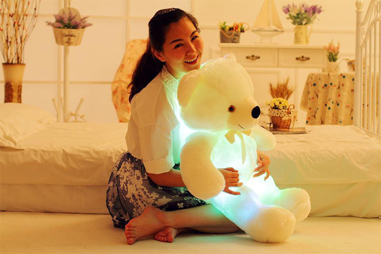 Magical LED Teddy Bear Colorful Glowing Stuffed Animal Pillow A Perfect Christmas Gift for Kids