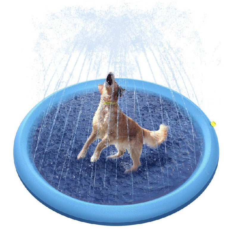 Splash Pad Fun Non Slip Outdoor Water Play Mat for Kids and Pet Dogs Perfect for Summer Backyard Fun