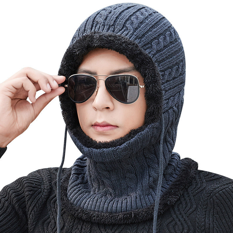 Winter Knitted Hat with Mask and Neck Scarf for Women