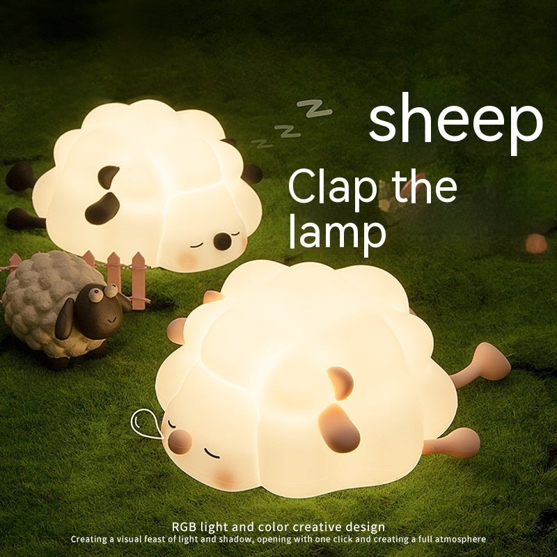 Sheep Dreams Cute Silicone Night Light for Children Room Decor Rechargeable with Timing Dimming and Sleep Features