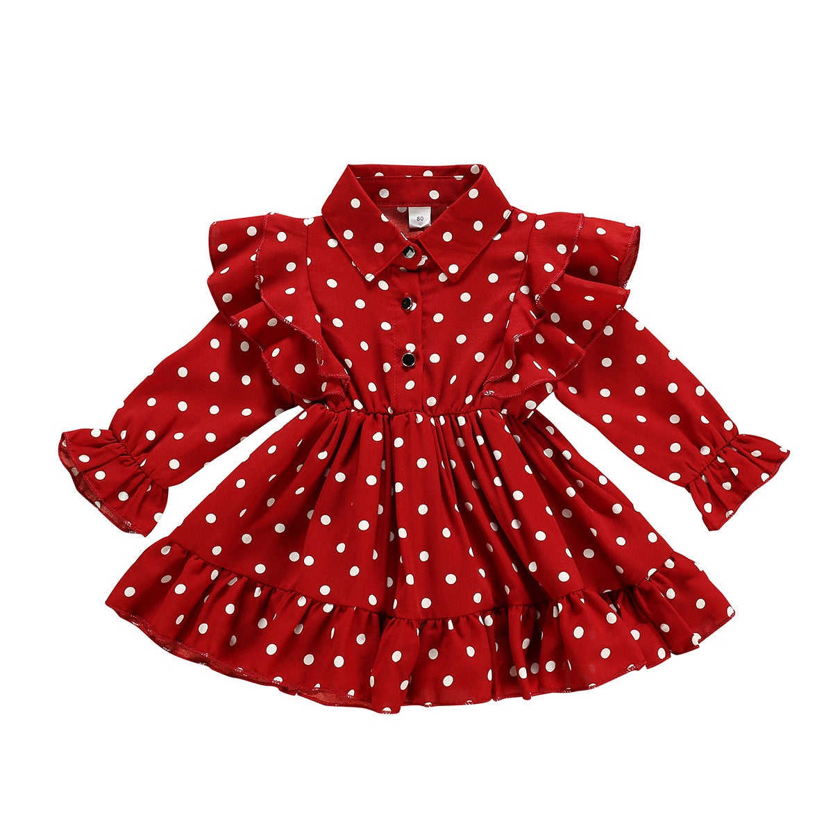 Princess Perfection New Western Style Polka Dot Long Sleeved Chiffon Dress for Girls