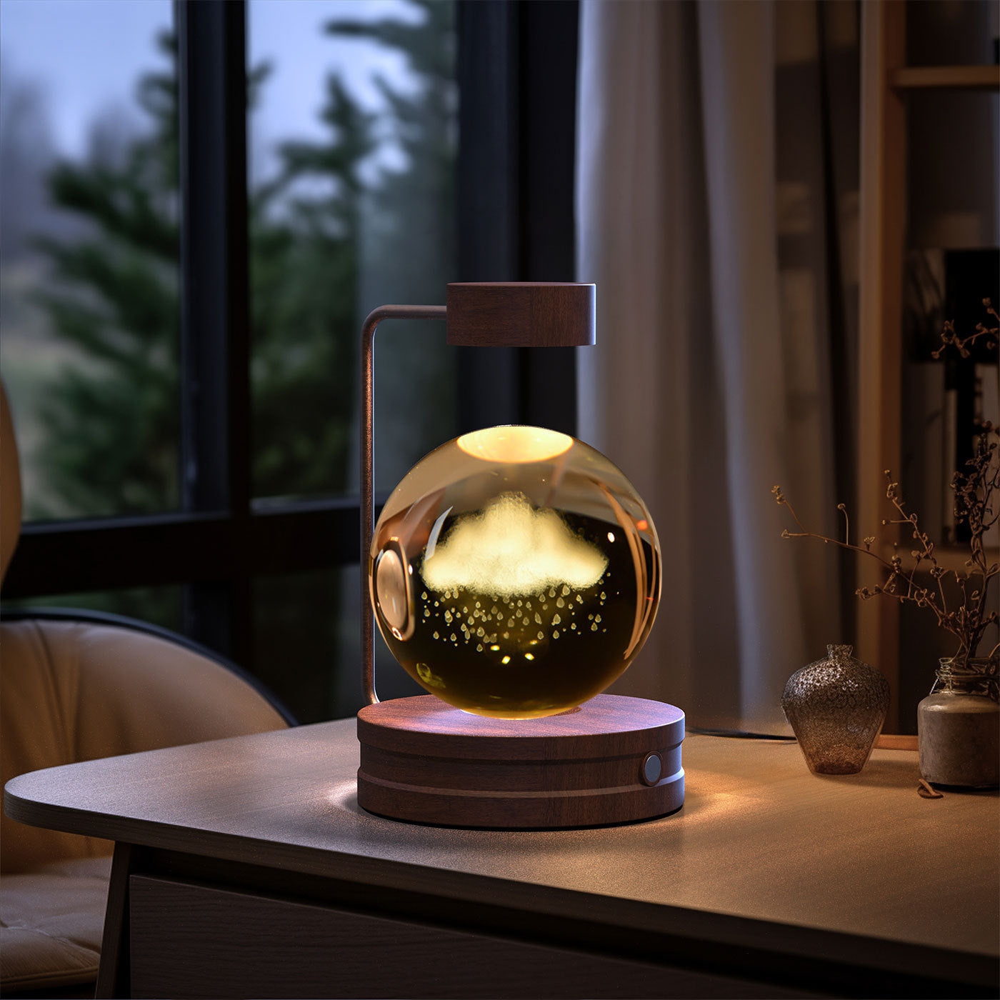 Enchanting Cosmic Dinosaur Crystal Ball Indoor Night Light USB Powered Warm Bedside Lamp Perfect Birthday Gift for a Magical Night