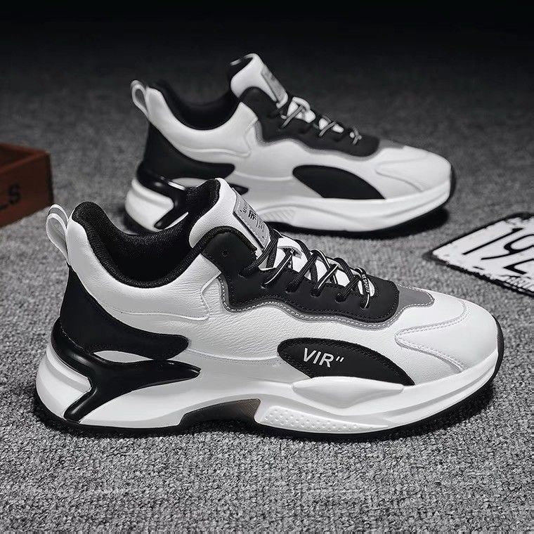 Classic Style Black and White Sneakers for Men Lightweight and Breathable for Outdoor Activities