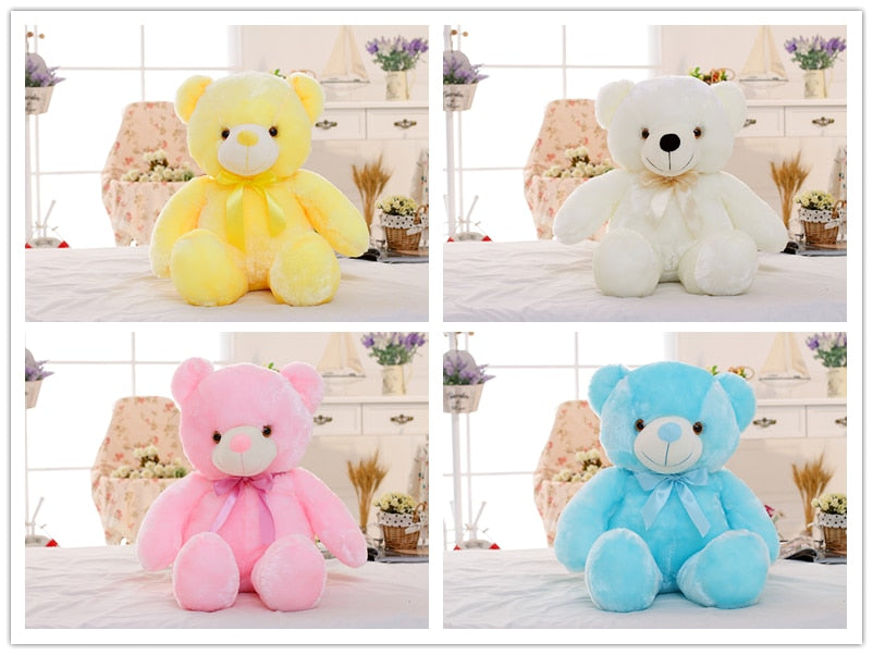 Magical LED Teddy Bear Colorful Glowing Stuffed Animal Pillow A Perfect Christmas Gift for Kids