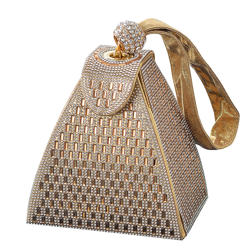 Diamond Elegance Triangle Handbag Perfect for Banquets and Cheongsam Dresses