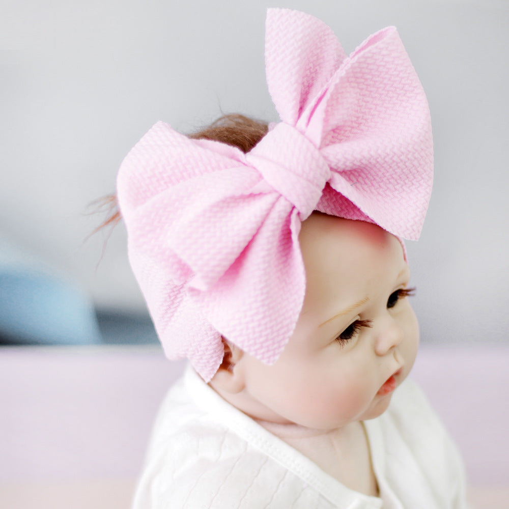 Adorable Elegance Newborn Baby Solid Colored Bow Headband for Timeless Cuteness