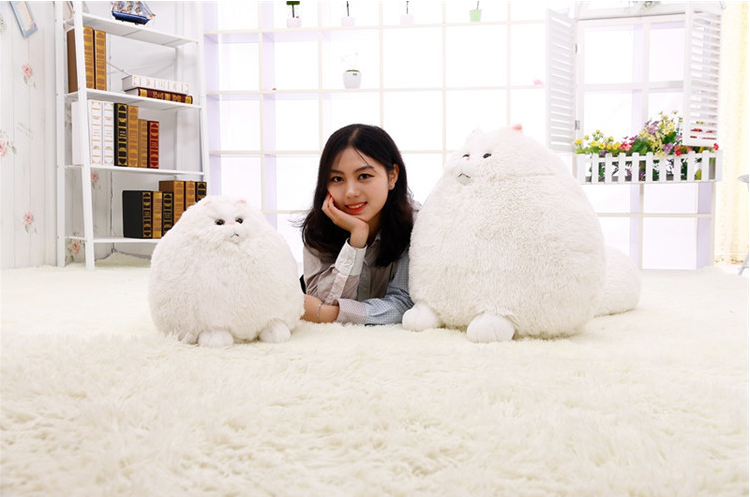 Adorable White Persian Cat Stuffed Toy Perfect for Cuddles and Playtime