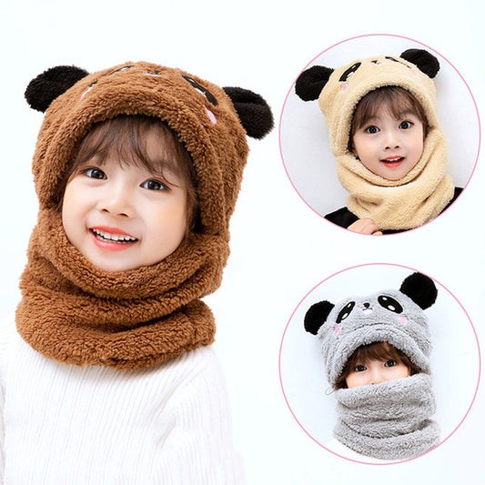 Adorable Winter Essentials Panda Head Hat with Ear Protection Perfect One Piece Baby Hat for Boys and Girls