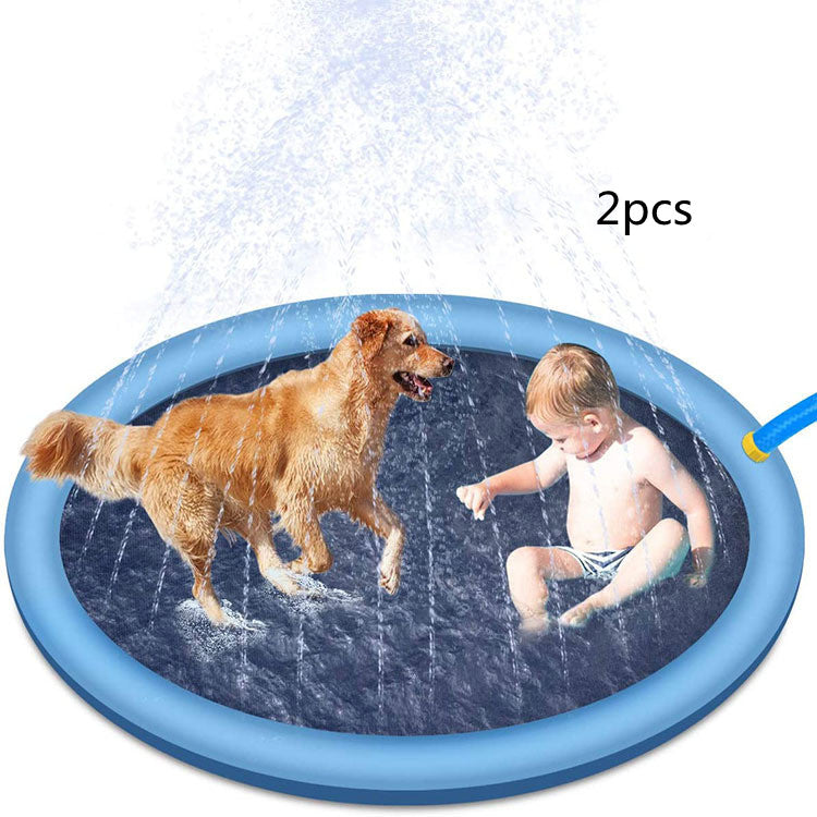 Splash Pad Fun Non Slip Outdoor Water Play Mat for Kids and Pet Dogs Perfect for Summer Backyard Fun