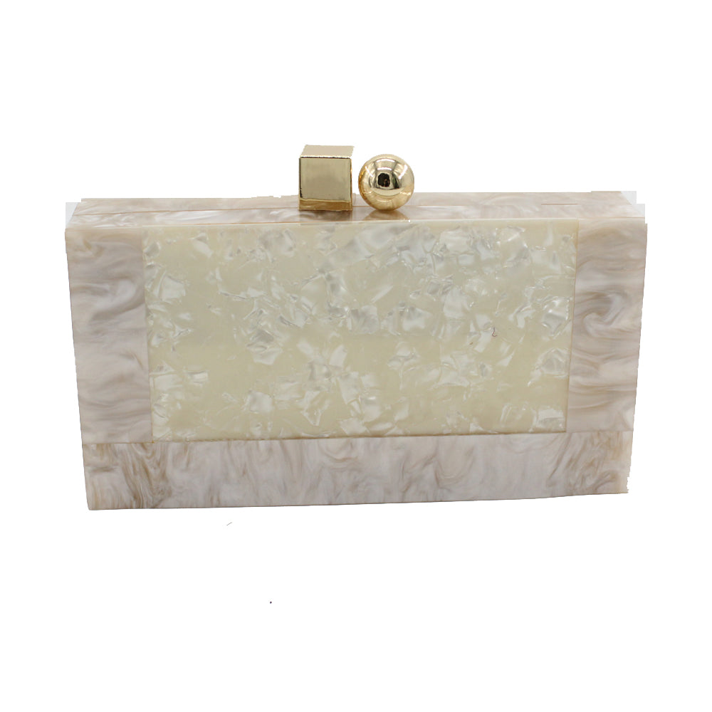 Chic Cloud Mottled White Acrylic Handbag for a Modern Touch