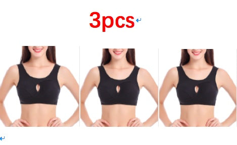 Supportive Comfort Cotton Anti Expansion Anti Sag Sports Bra with Gathering Adjustment for Active Wear