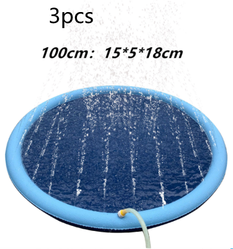 Splash Pad Fun Non Slip Outdoor Water Play Mat for Kids and Pet Dogs Perfect for Summer Backyard Fun