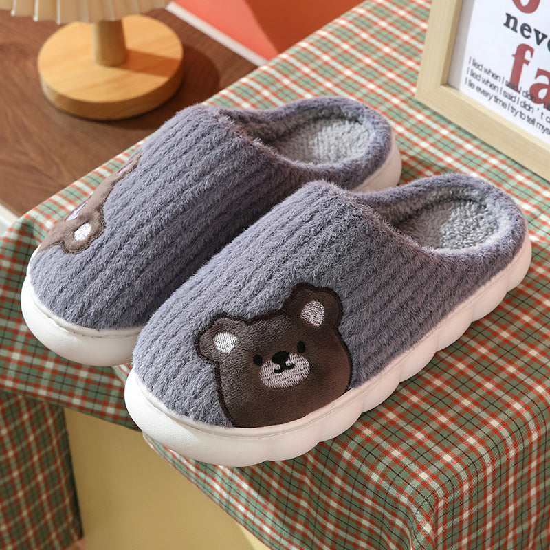 Cozy and Adorable Cute Rabbit Striped Indoor Slippers for Women Warm and Non Slip