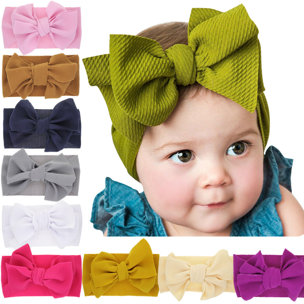 Adorable Elegance Newborn Baby Solid Colored Bow Headband for Timeless Cuteness