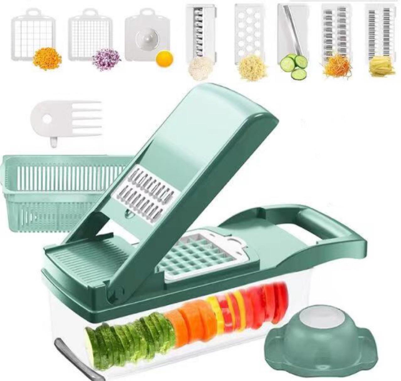 Vegetable Chopper Onion Chopper Artbros 13 in 1 Multi-Functional Kitchen Mandoline Slicer Veggie Fruit Dicer Cutter with Colander Basket and Container