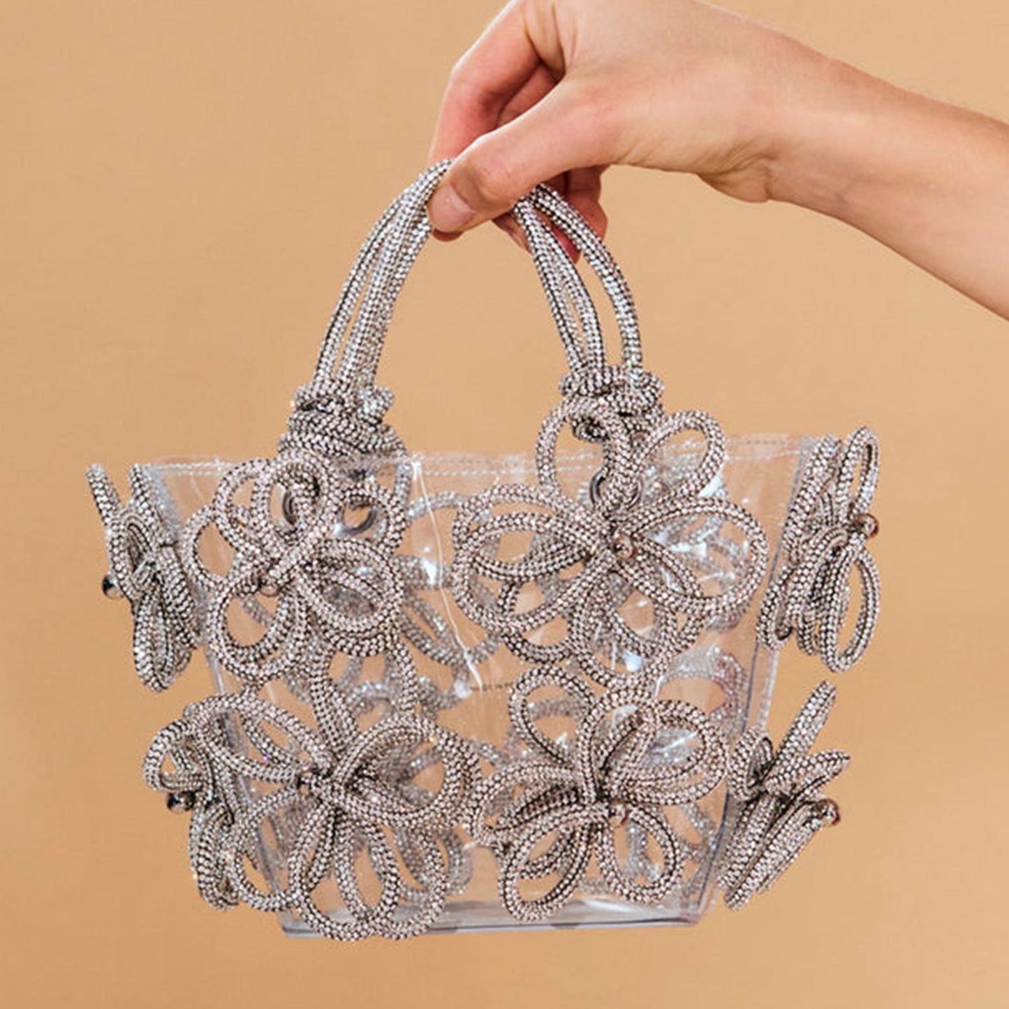 New Women's Diamond Inlaid Rhinestone Flower Handbag