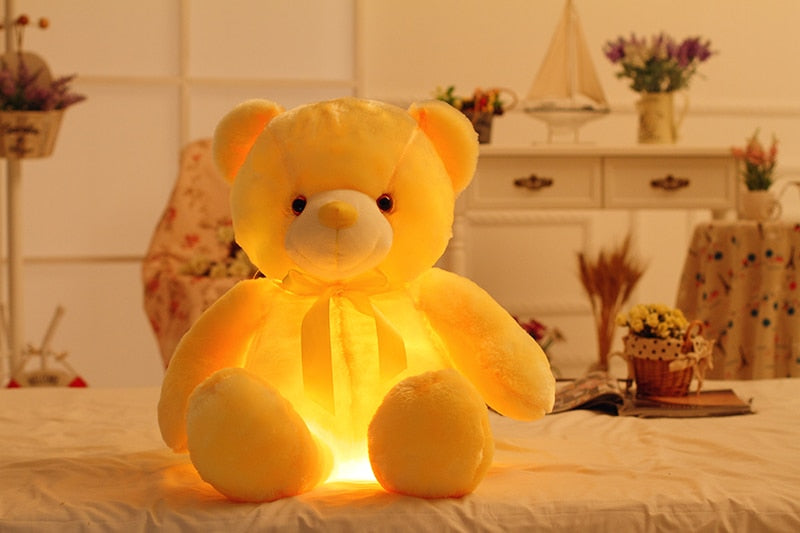 Magical LED Teddy Bear Colorful Glowing Stuffed Animal Pillow A Perfect Christmas Gift for Kids