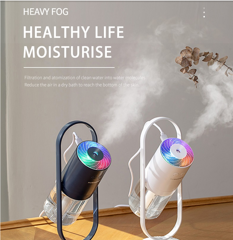 USB Air Humidifier with Projection Night Lights: Home and Office Air Purifier