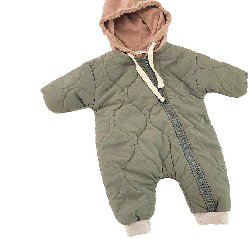 Stay Warm and Stylish Baby Padded Quilted Jumpsuit Perfect for Outdoor Adventures and Casual Outings