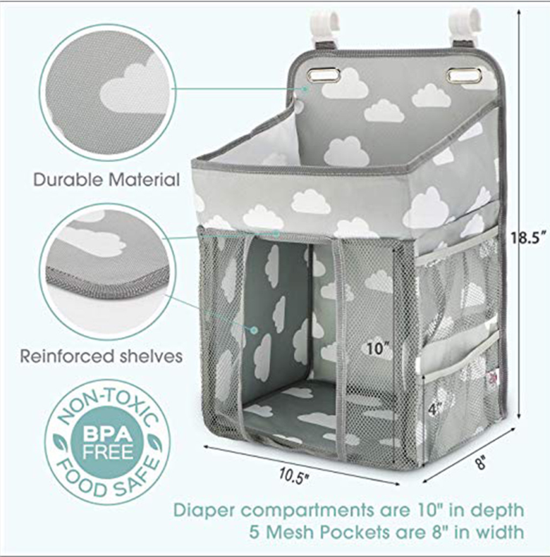 Convenient Nursery Companion Portable Baby Crib Organizer Bed Hanging Bag for Easy Access to Essentials