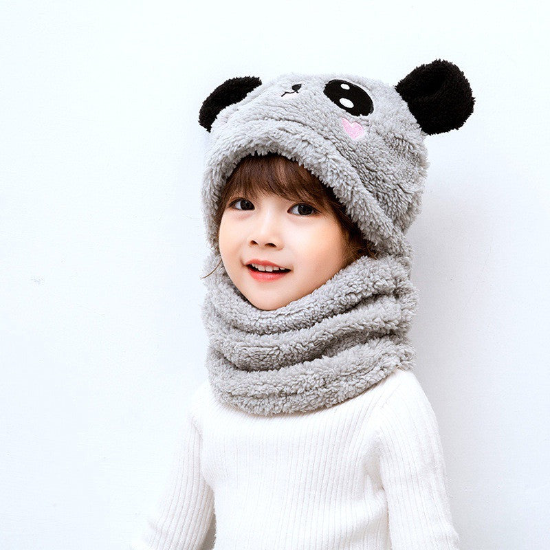 Adorable Winter Essentials Panda Head Hat with Ear Protection Perfect One Piece Baby Hat for Boys and Girls