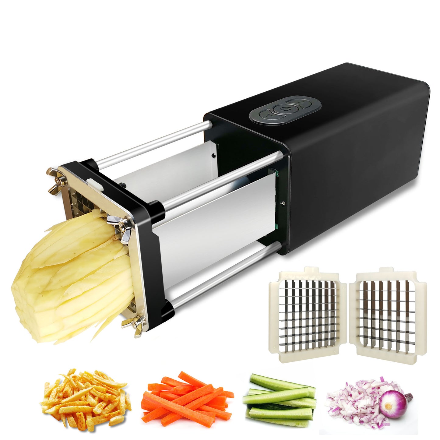 Efficient Electric French Fry Cutter Stainless Steel Kitchen Gadget for Quick and Easy Cutting of Vegetables Potatoes and Carrots Ideal for Commercial and Household Use